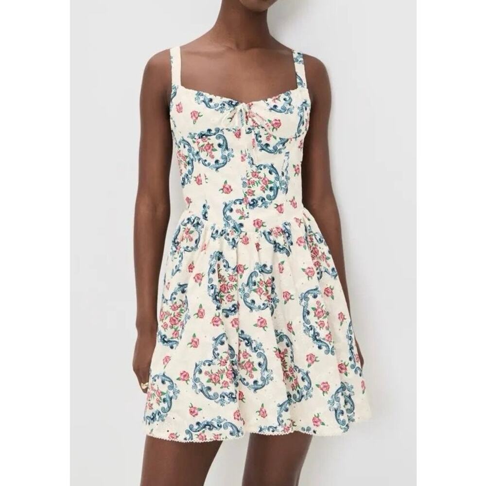 Agua Bendita Medium Spring Floral Underwire Mini Dress NWT
